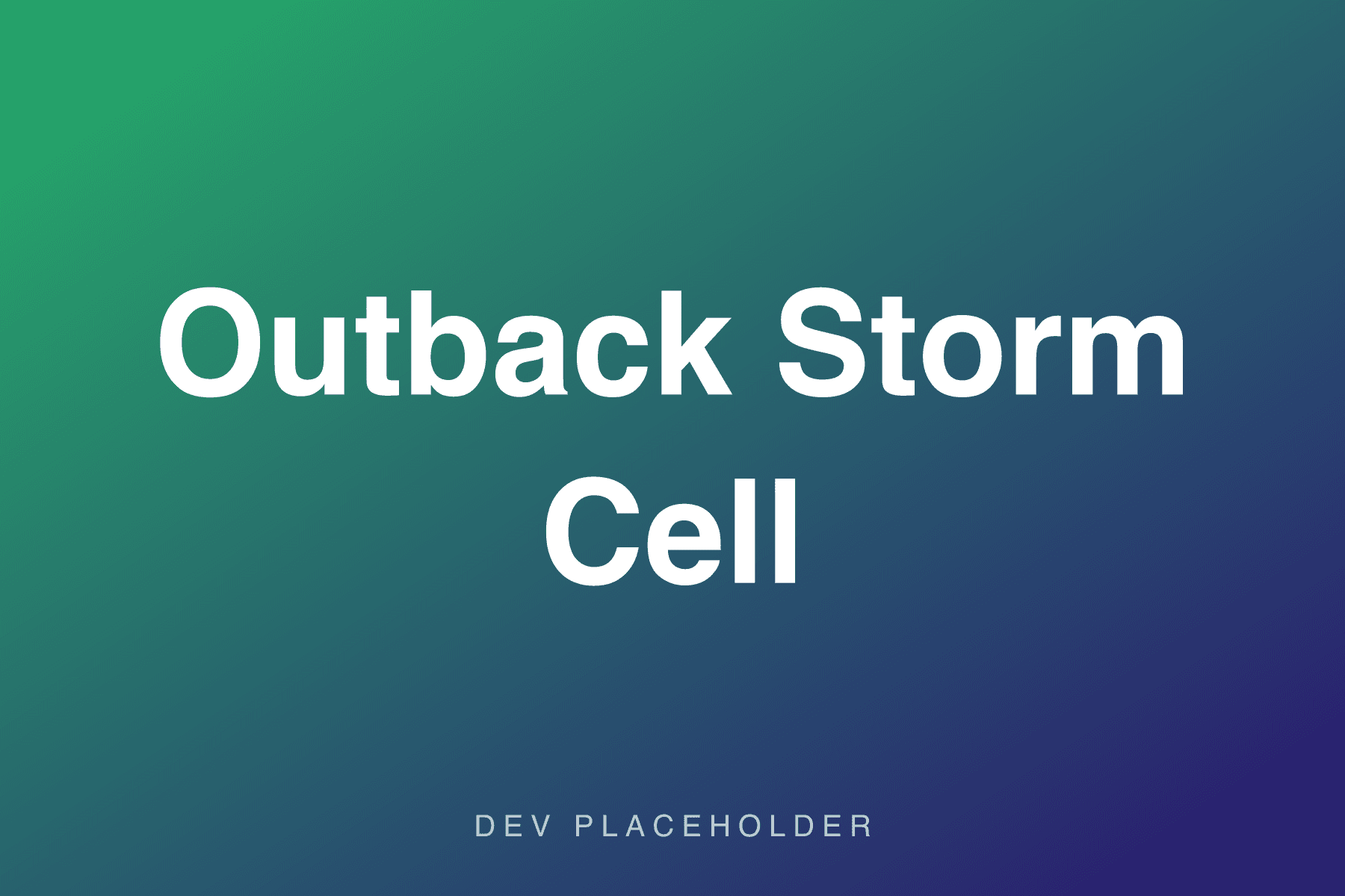 Outback Storm Cell